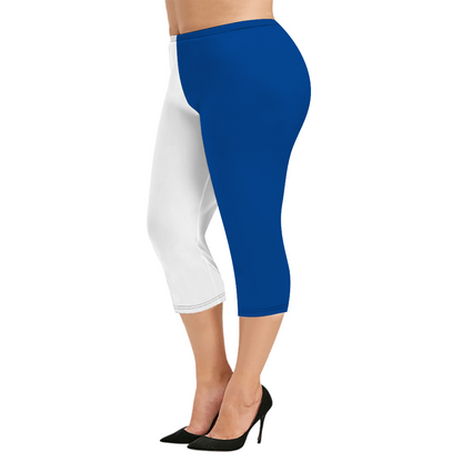 Custom Women's Capri Pants "Blue and White"