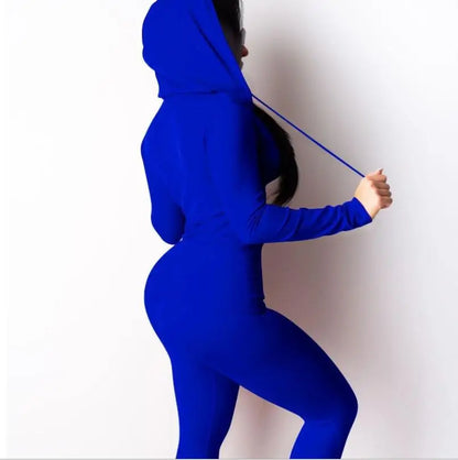 Women's Sportswear Pink Tracksuit Long Sleeve Jacket Pants Tow Pieces Set Hoodie