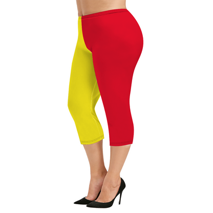 Custom Women's Capri Pants "Yellow and Red"