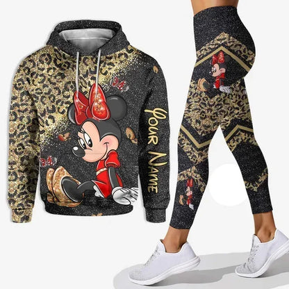 New Hello Kitty Legging Hoodie Set Disney Yoga Pants Sweatpants Women's