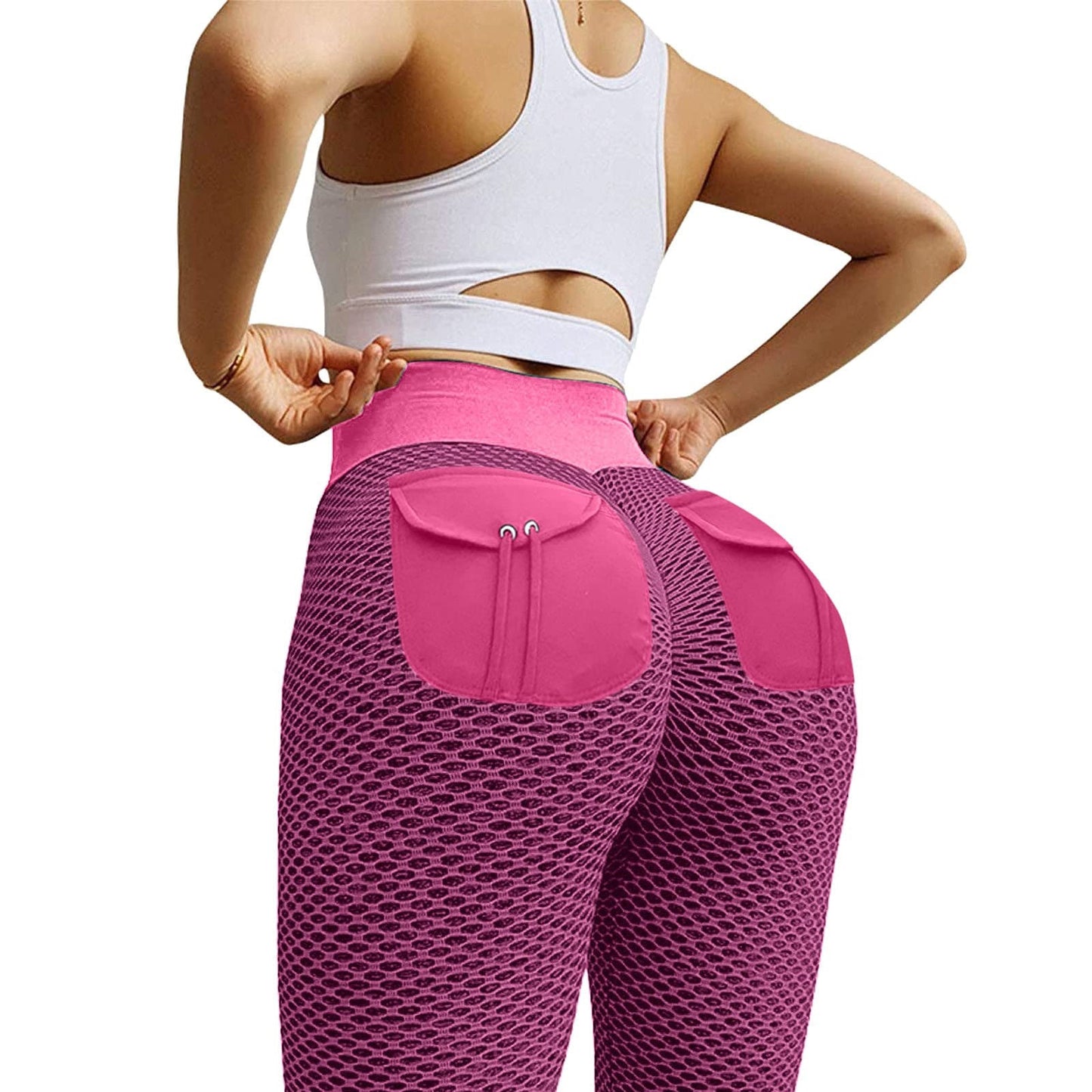 Honeycomb Yoga Pants Butt Pocket High Waist Hip-lift Sportswear