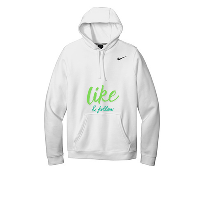 Nike Club Fleece Pullover Hoodie "Like and Follow"