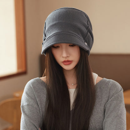 Japanese Style Beanie Hat Small Face Sleeve Cap Big Head Circumference Pile Style