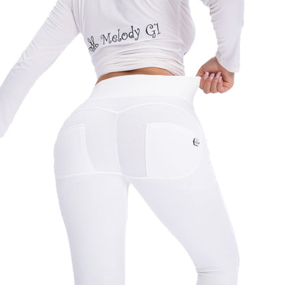 White Peach Hip Stretch High Waist Tight Leggings