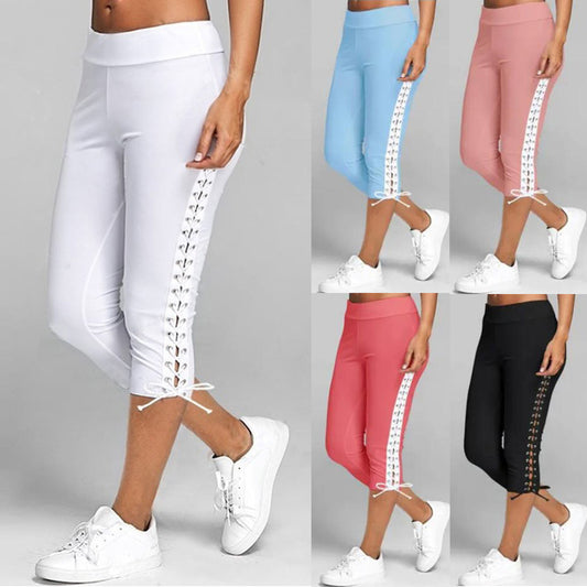 Slim-Fit Eyelet Straps Multicolor Track Pants