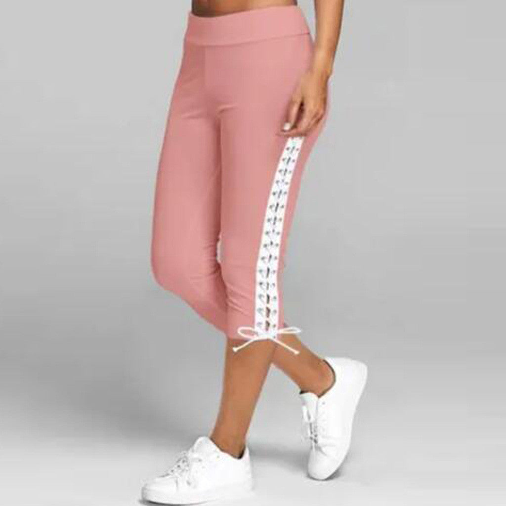 Slim-Fit Eyelet Straps Multicolor Track Pants