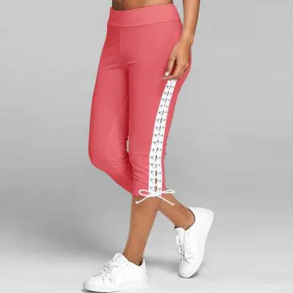 Slim-Fit Eyelet Straps Multicolor Track Pants