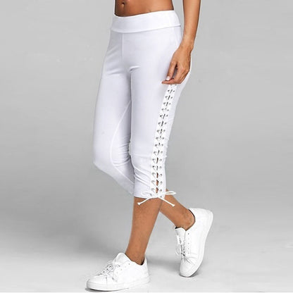 Slim-Fit Eyelet Straps Multicolor Track Pants