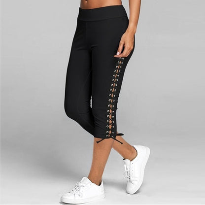 Slim-Fit Eyelet Straps Multicolor Track Pants