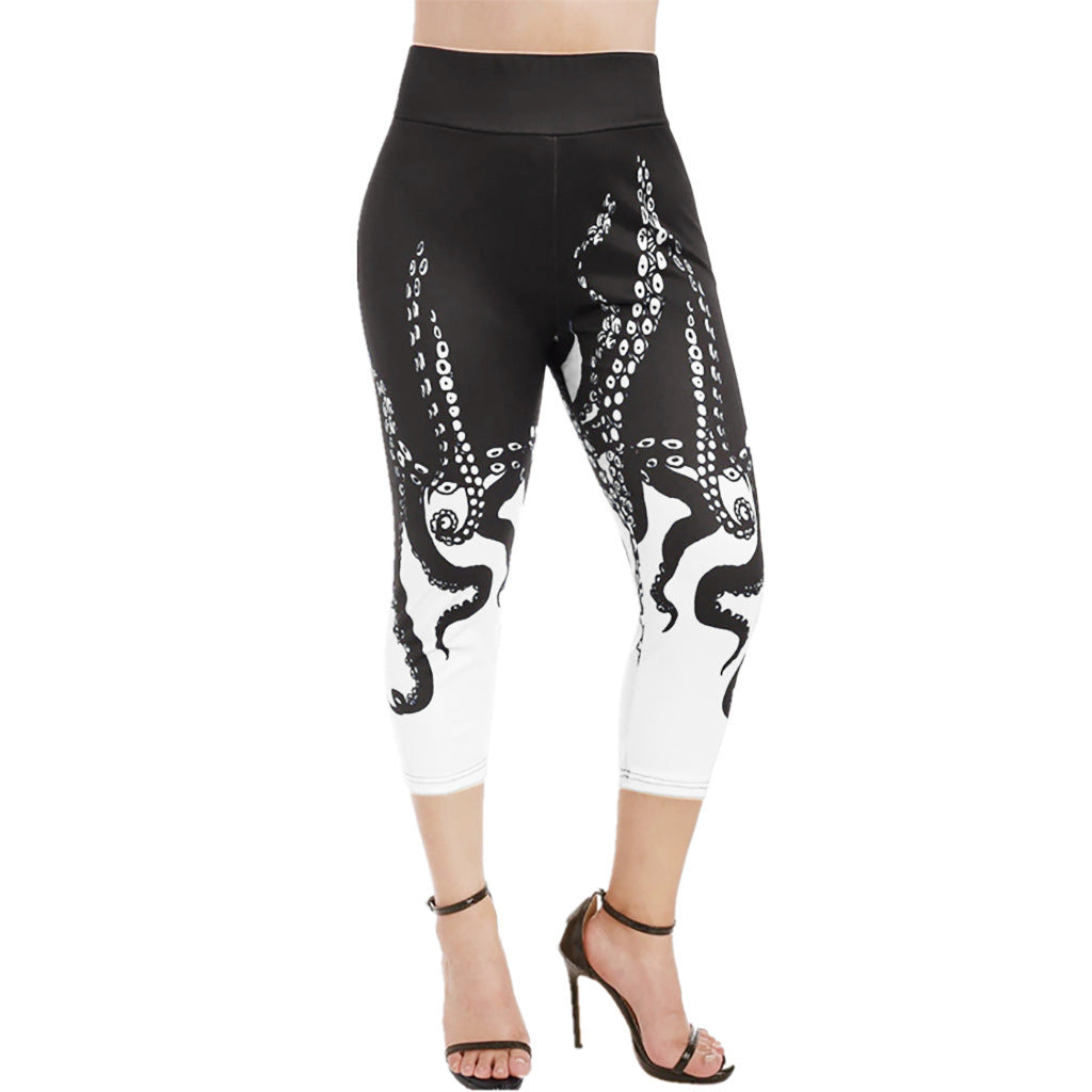 High-Waisted Octopus Print Leggings