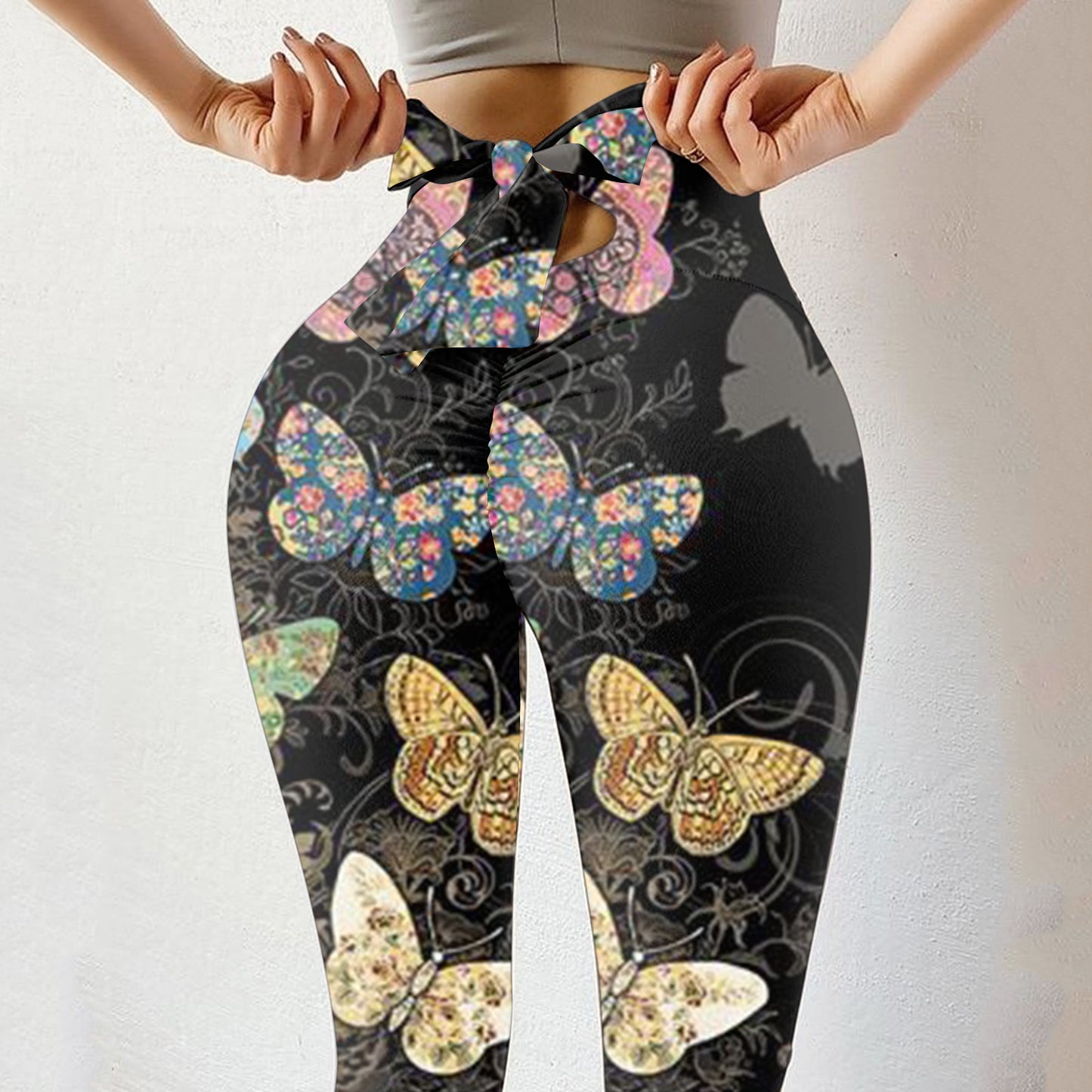 Printed Stretch Tights Yoga Pants Digital Printed Fitness Pants Outer Wear Leggings