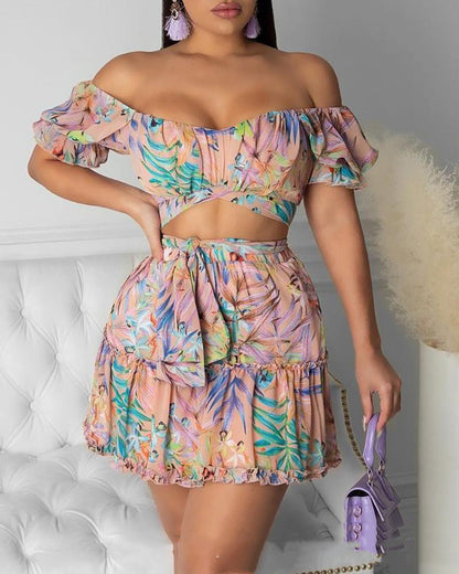 New Women'  Floral Print Dress Floral