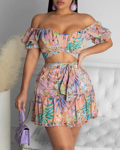 New Women'  Floral Print Dress Floral