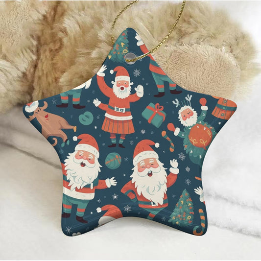 Pentagram Shape Christmas Ceramic Decoration Ornaments