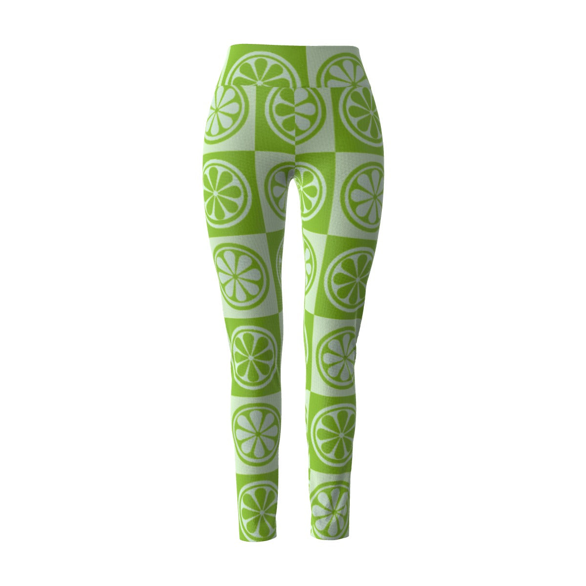 Women's High Waist Leggings | Side Stitch Closure "Green Lime"