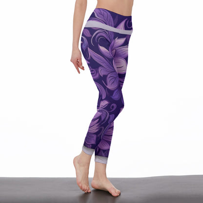 Women's High Waist Leggings | Side Stitch Closure "More Purple"