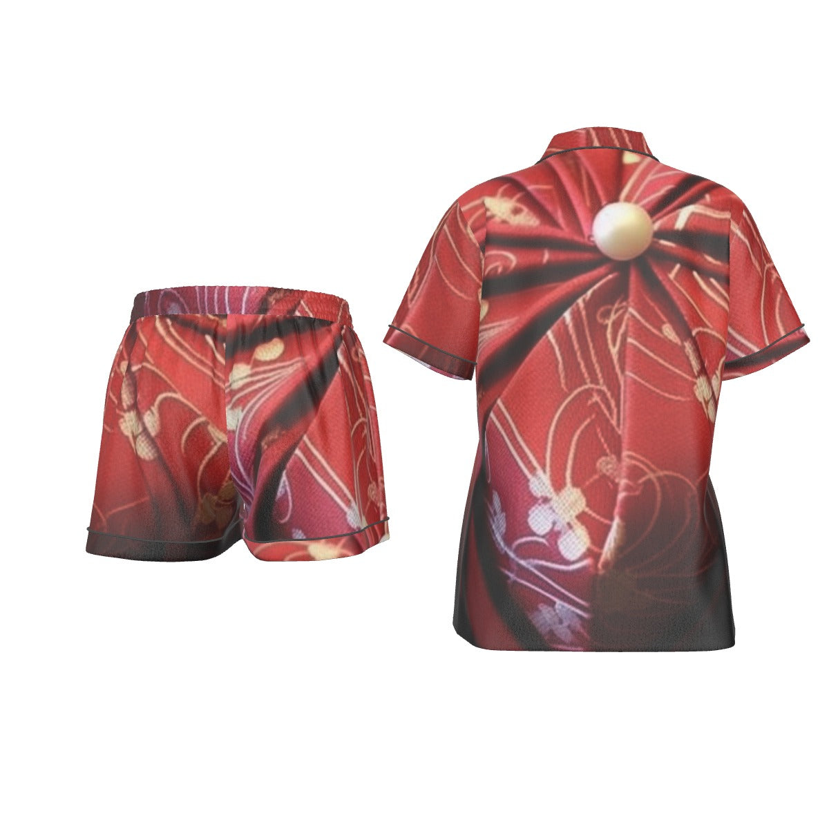 Holiday Women's Imitation Silk Pajama Set With Short Sleeve