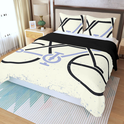 Three Piece Duvet Bedding Set Bicycle