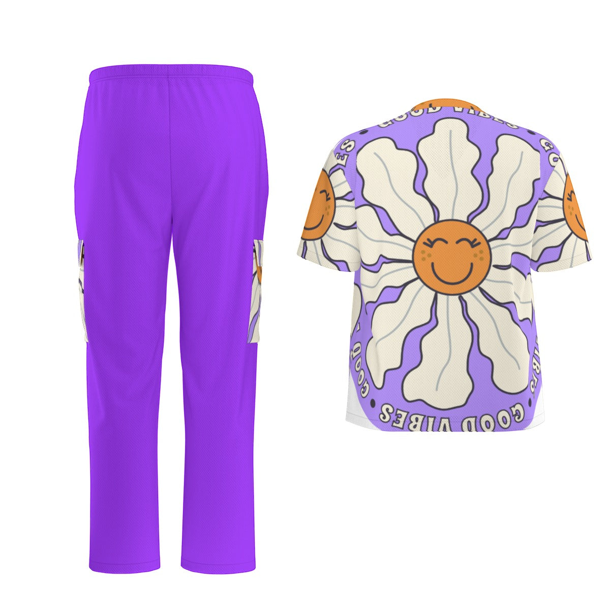 Unisex Scrub Set Purple Flowers