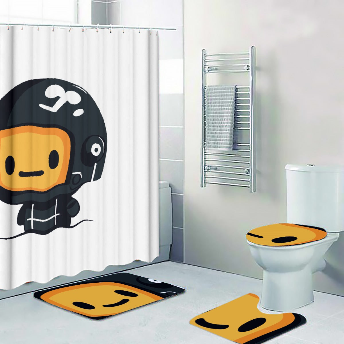 Four-piece Bathroom Yellow Robot