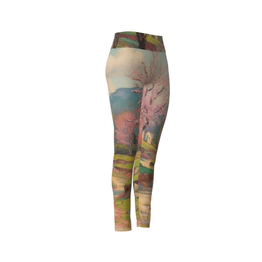 Women's High Waist Leggings | Side Stitch Closure "Pink Sky"