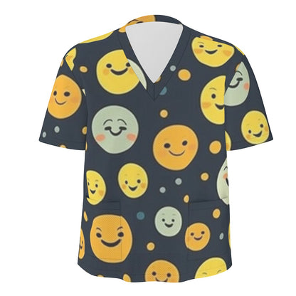 Unisex Scrub Set Birdseye Happy Face