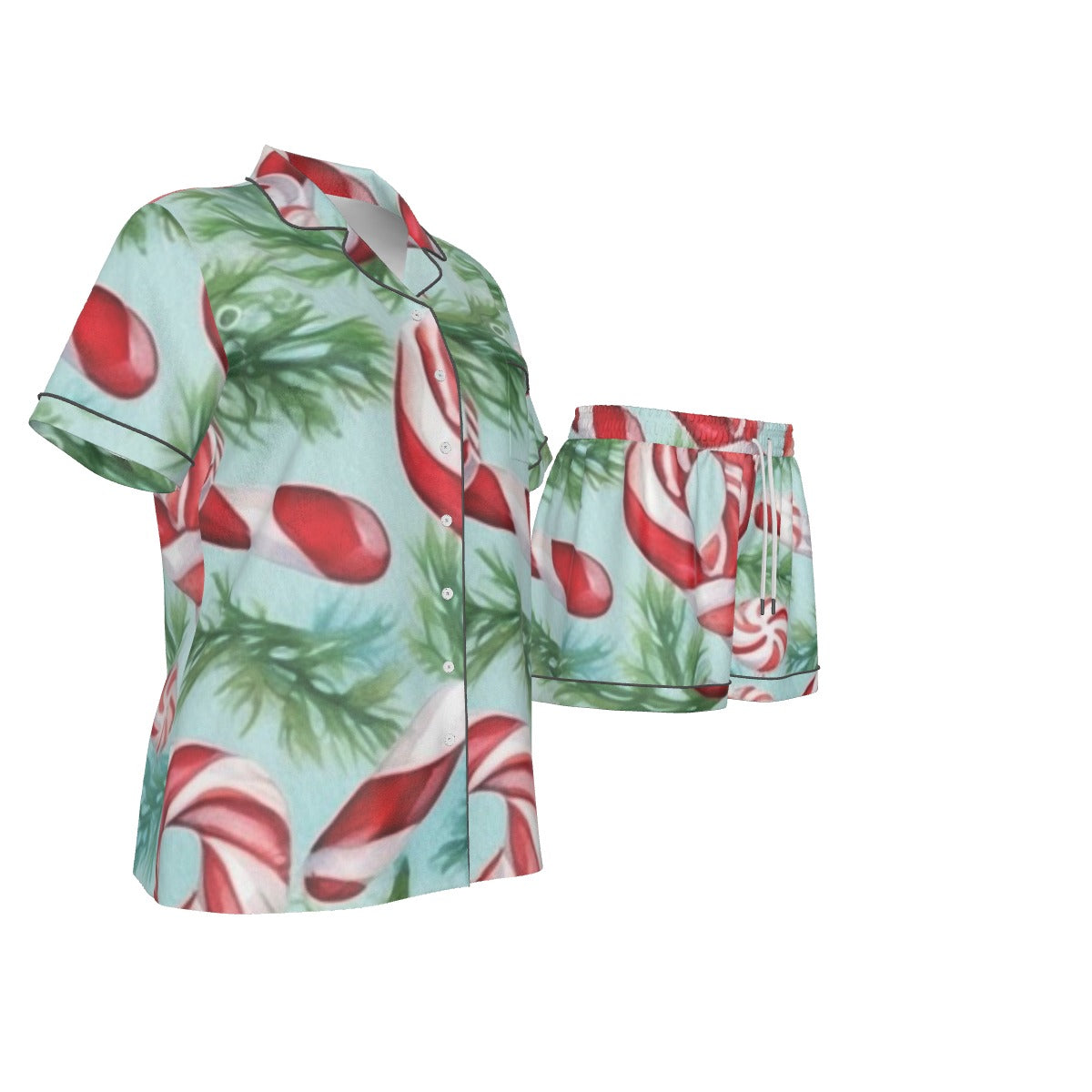 Holiday  Women's Imitation Silk Pajama Set With Short Sleeve