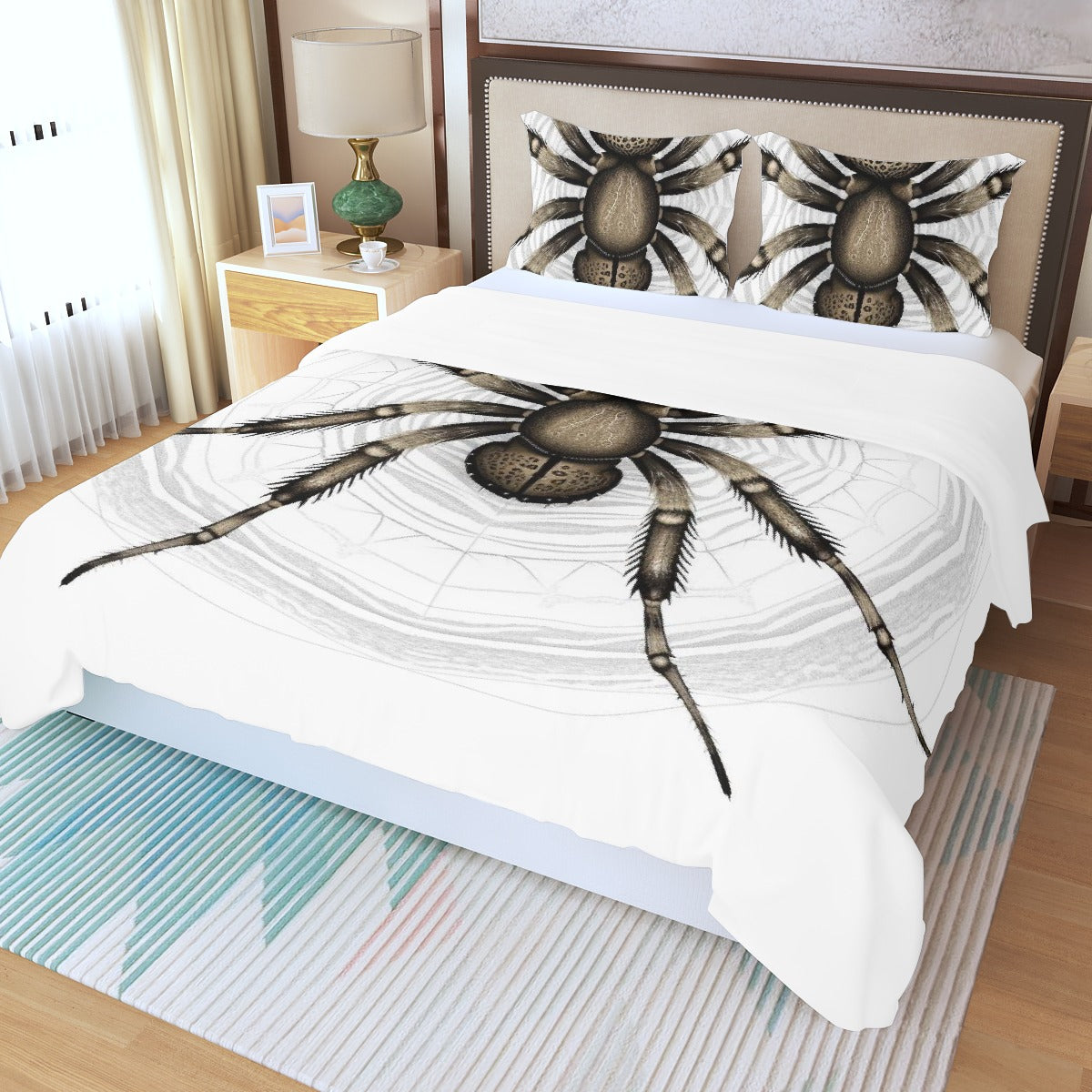 Three Piece Duvet Bedding Set Big Spider