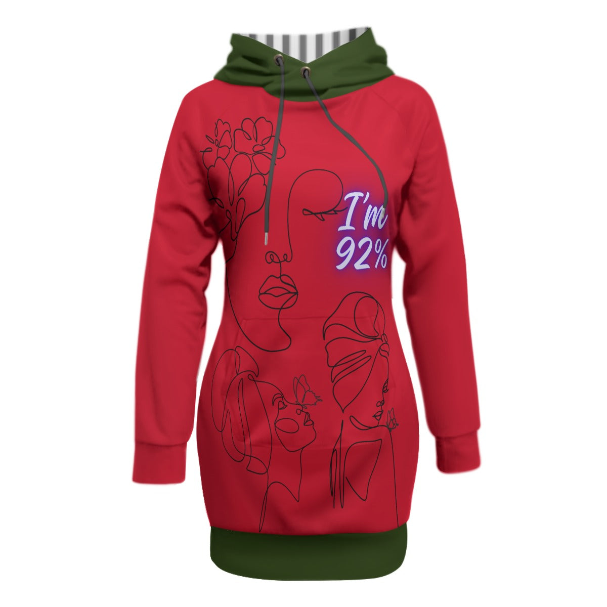 I'm the 92% Women's Pullover Hoodie With Raglan Sleeve