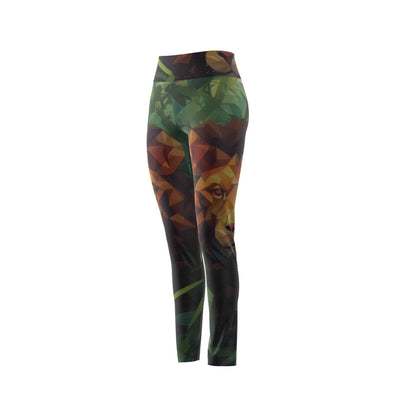 Women's High Waist Leggings | Side Stitch Closure "King of the Jungle"