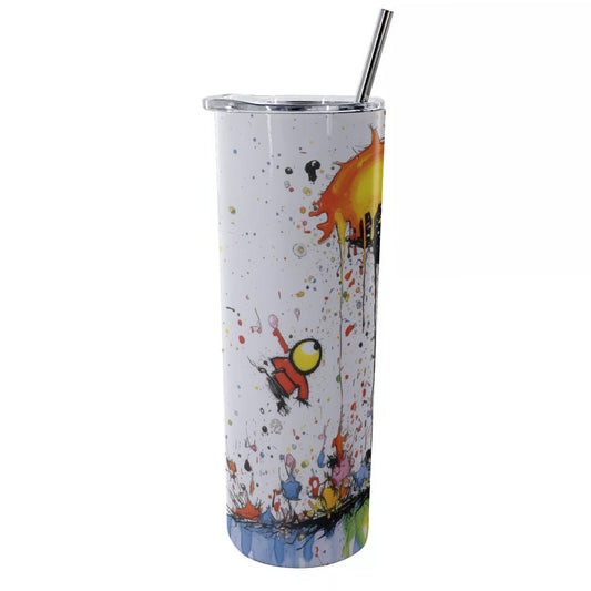 Glitter Tumbler With Stainless Steel Straw 20oz