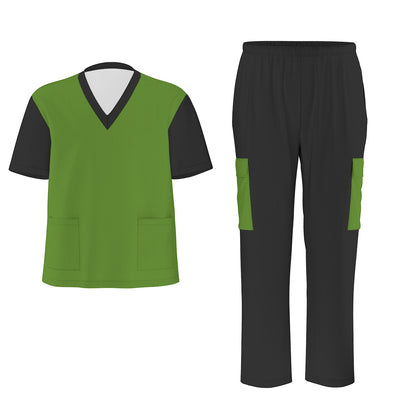 Unisex Scrub Set Birdseye Green and Black