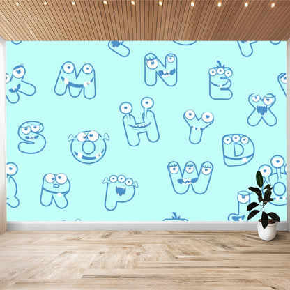 Wall Stickers Blue Alphabet