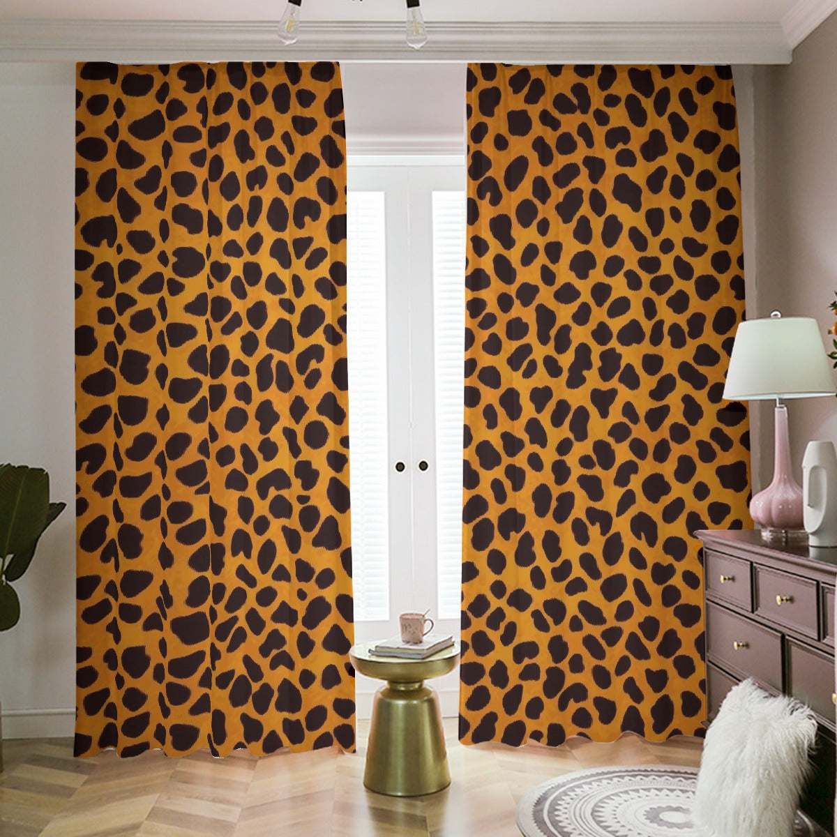 Blackout Curtains with Hooks Leopard