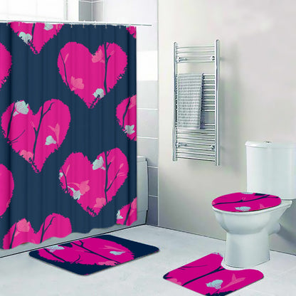 Four-piece Bathroom Pink Hearts