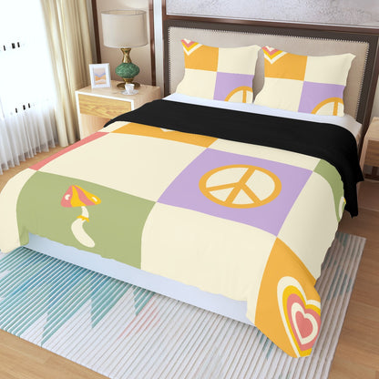 Three Piece Duvet Bedding Set Peace Sing