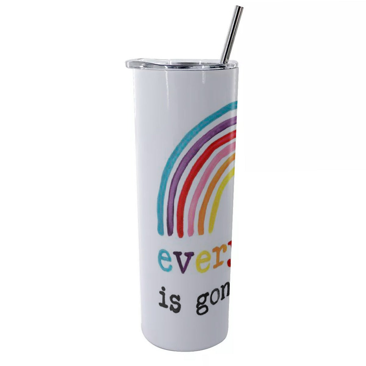 Glitter Tumbler With Stainless Steel Straw 20oz