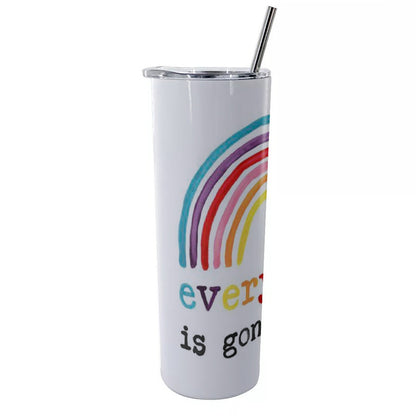 Glitter Tumbler With Stainless Steel Straw 20oz