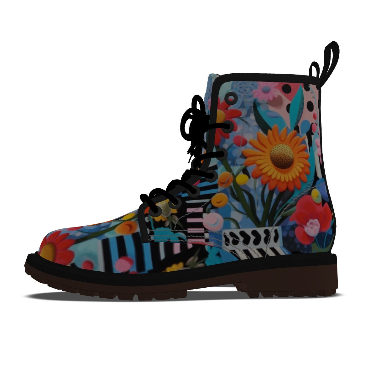 Men's Martin Short Boots "Flowers"