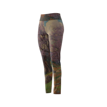 Women's High Waist Leggings | Side Stitch Closure "Purple Sky"