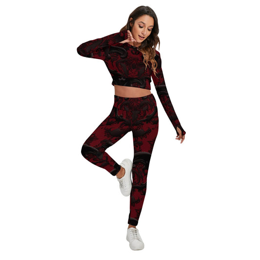 Women's Sport Set With Backless Top And Leggings "Bloody Marry"