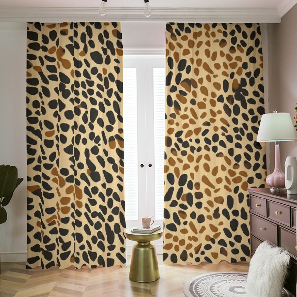 Blackout Curtains with Hooks Animal Print