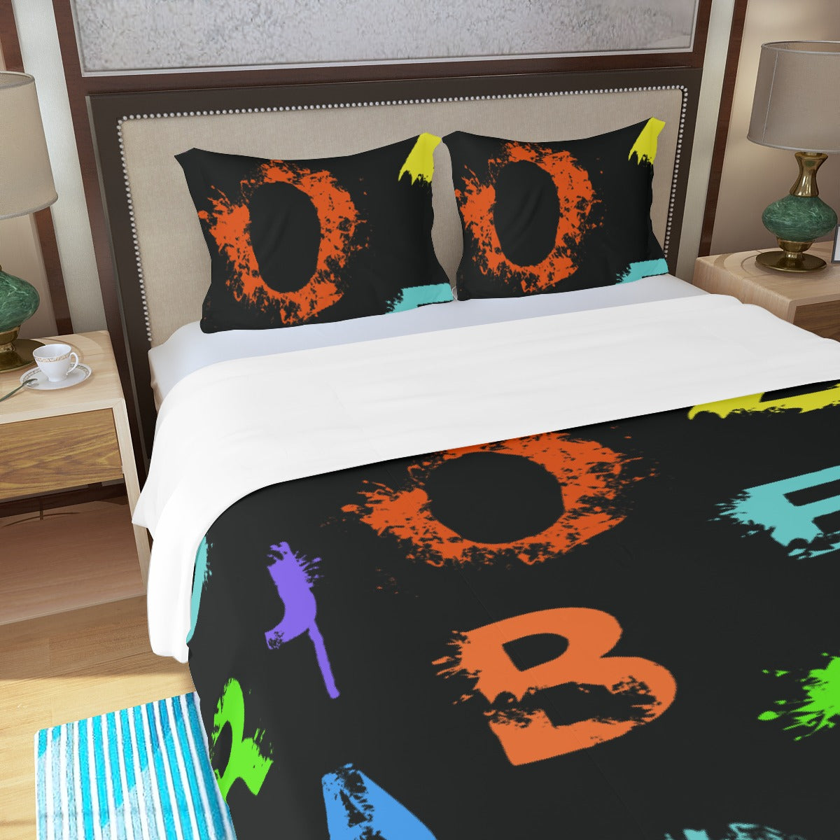 Three Piece Duvet Bedding Set Alphabet Soup