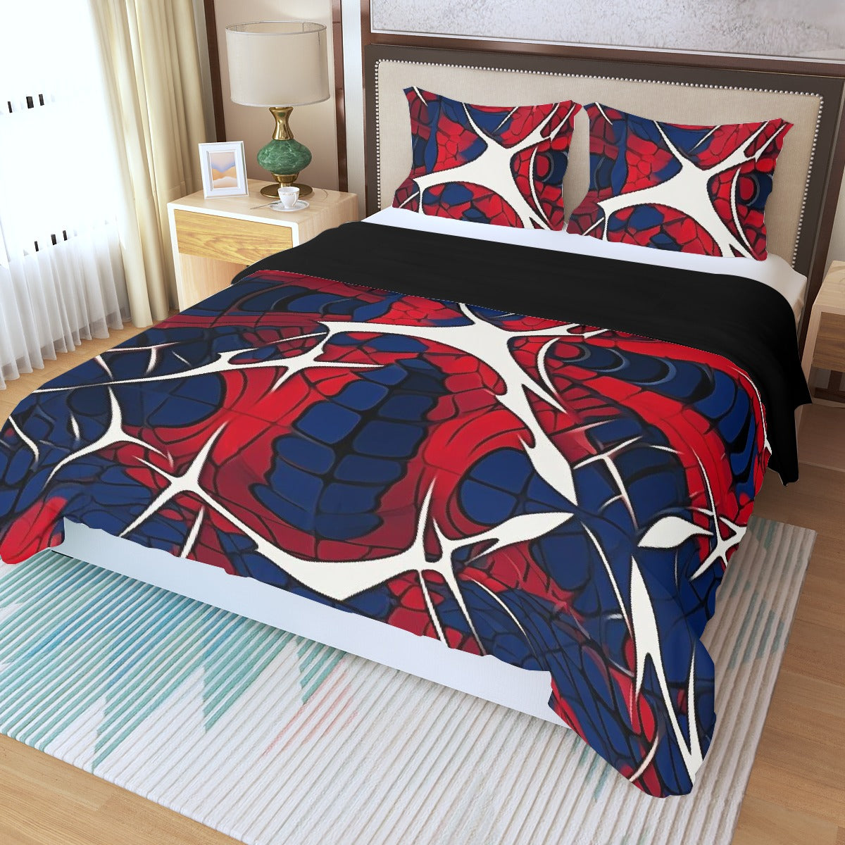 Three Piece Duvet Bedding Set Red white and blue Web