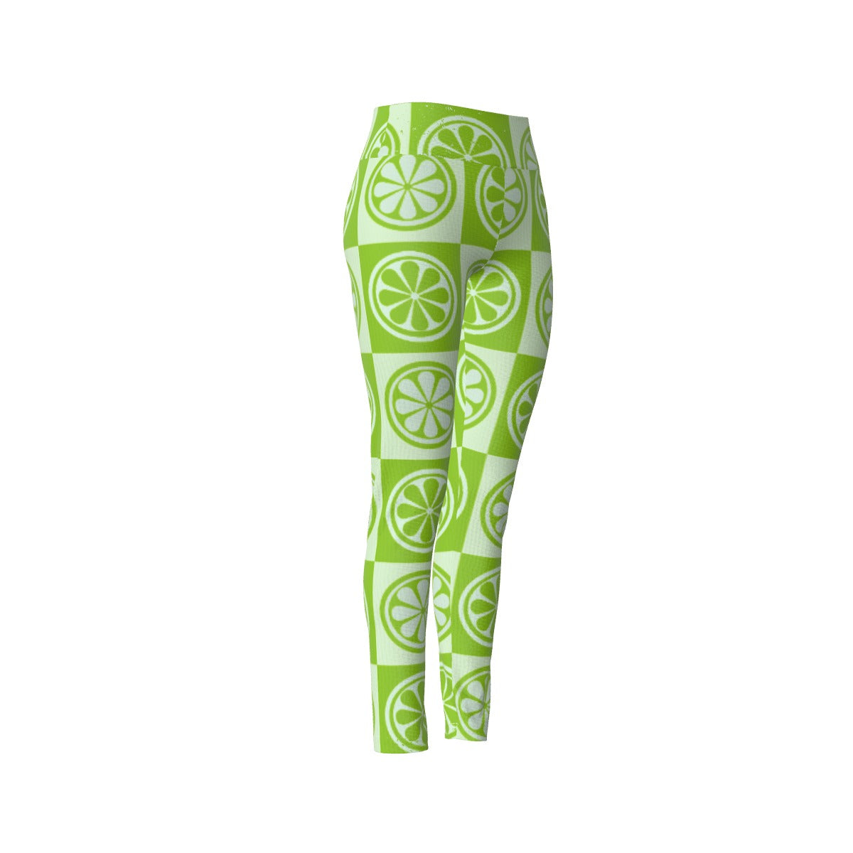 Women's High Waist Leggings | Side Stitch Closure "Green Lime"