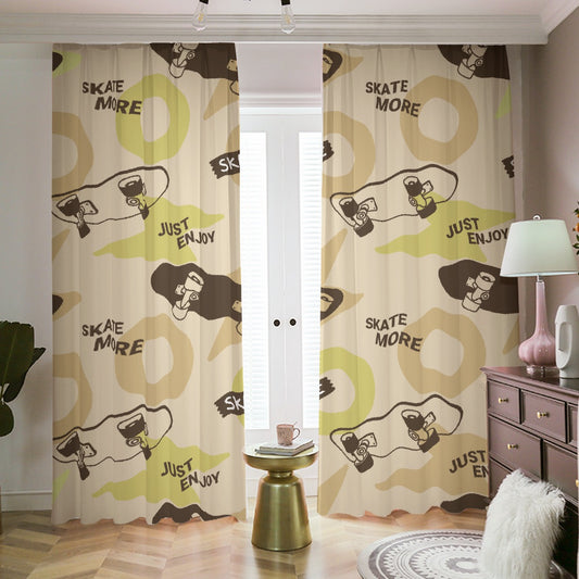 Blackout Curtains with Hooks Skate Boards