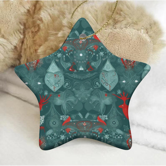 Pentagram Shape Christmas Ceramic Decoration Ornaments