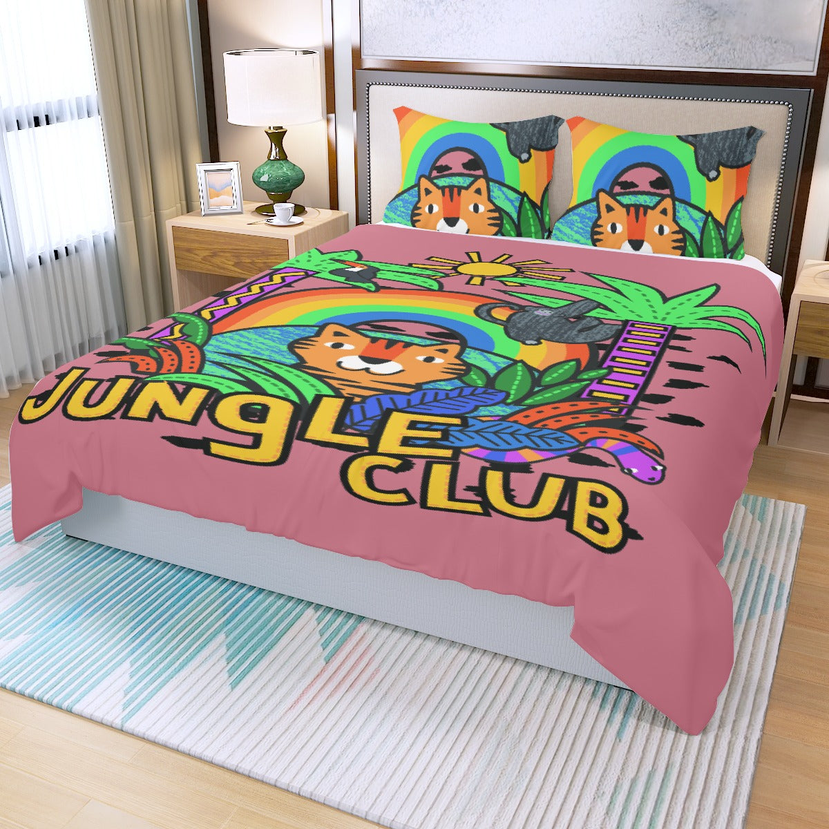 Three Piece Duvet Bedding Set Jungle Club