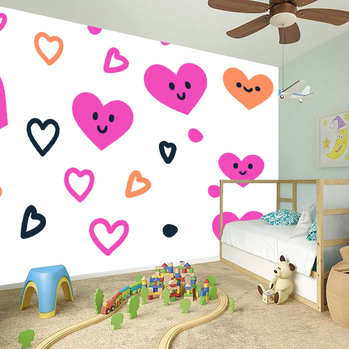 Wall Stickers Happy Pink Hearts