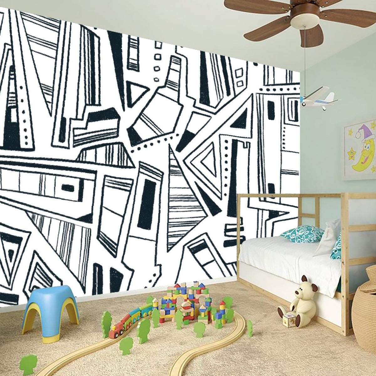 Wall Stickers Black and White Buildings